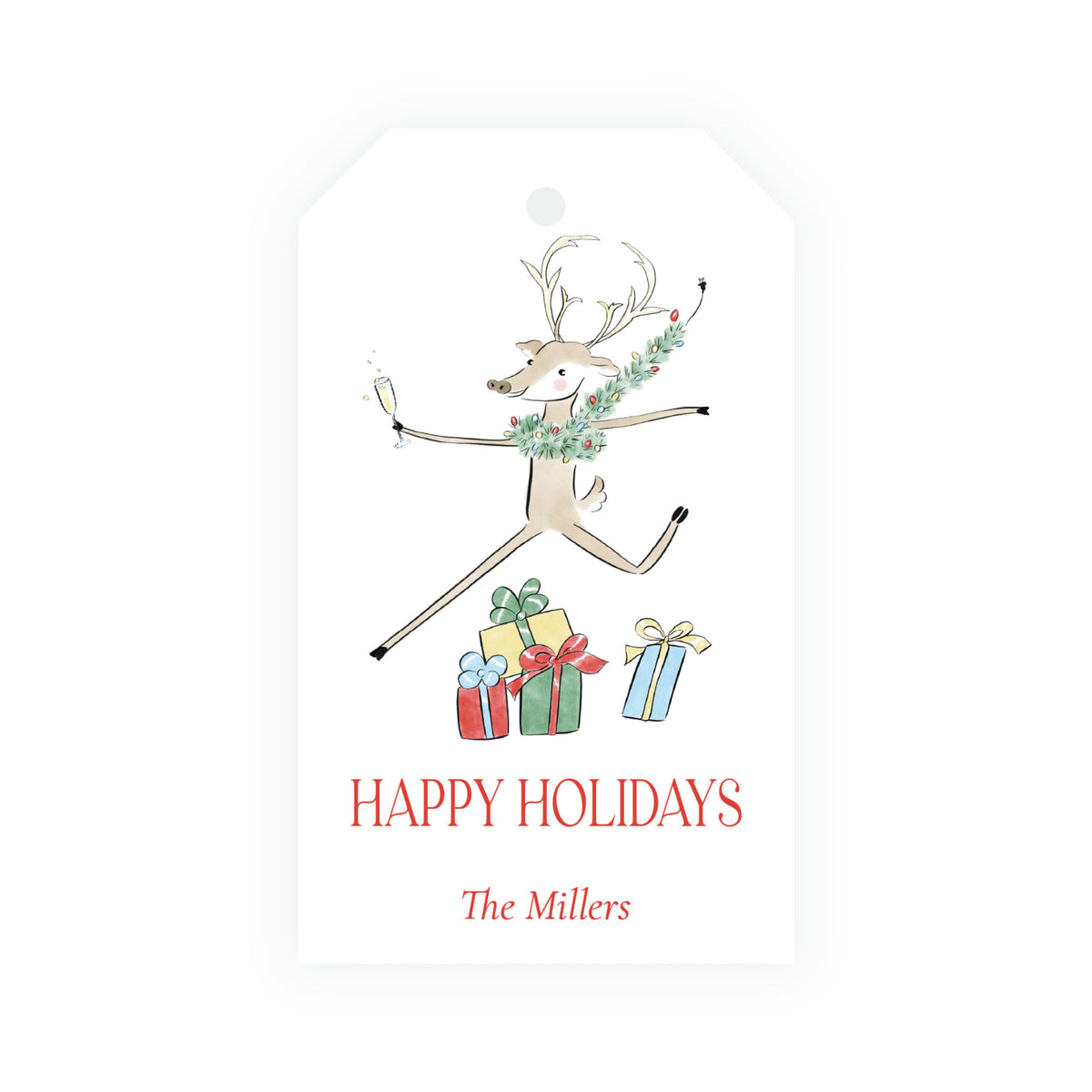 Reindeer Revelry Personalized Christmas Gift Tags – 2.375 x 4 Vertical