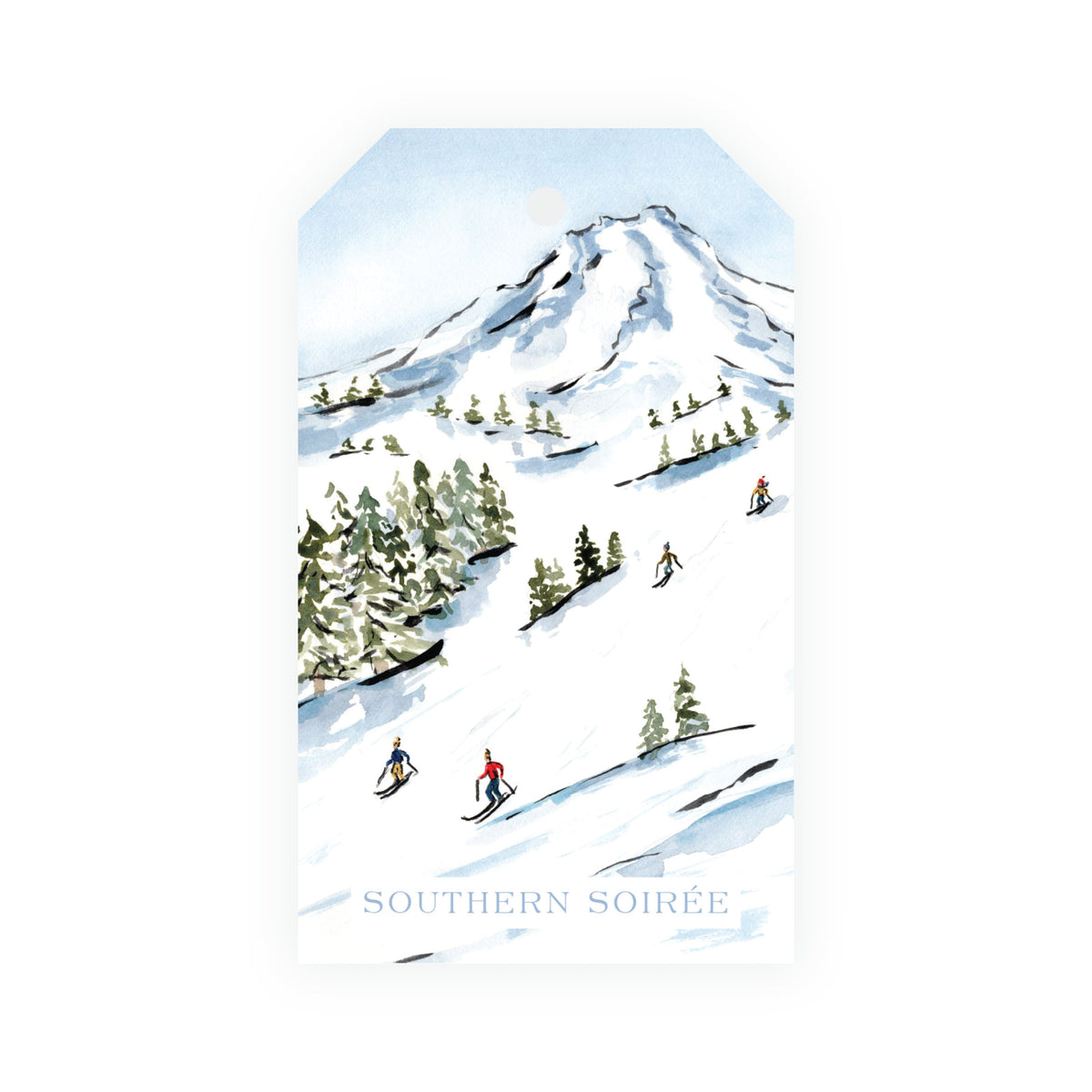 Alpine Holiday – Ski Mountain Vertical Personalized Christmas Gift Tags