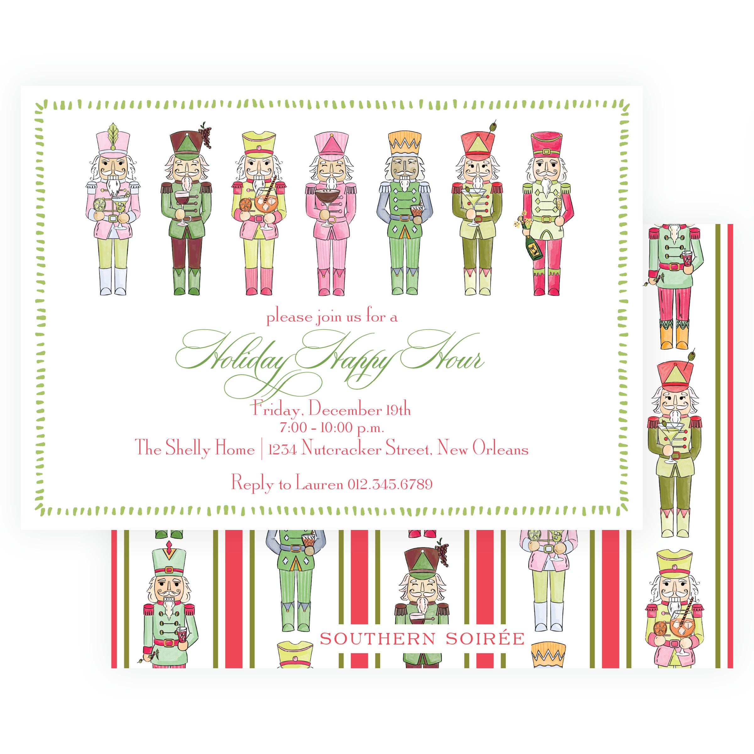 Nutcracker Cocktail Christmas Party Invitation | Holiday Invitation