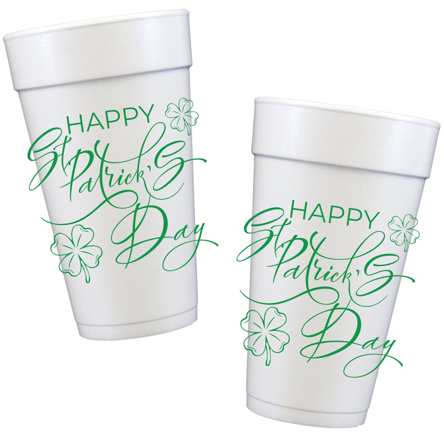 Saint Patricks Day Styrofoam Cups