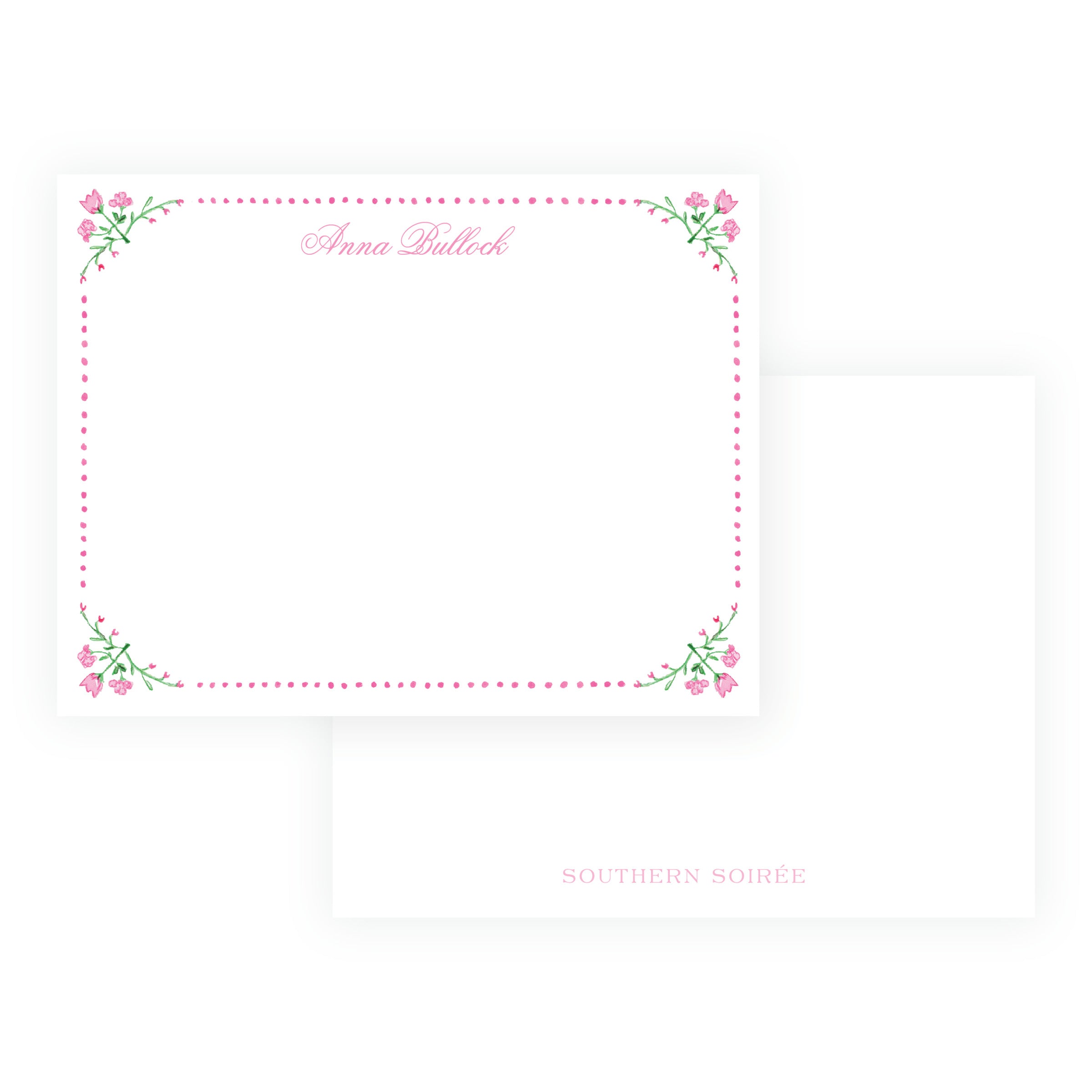 Tiny Petals Floral Frame Note Cards