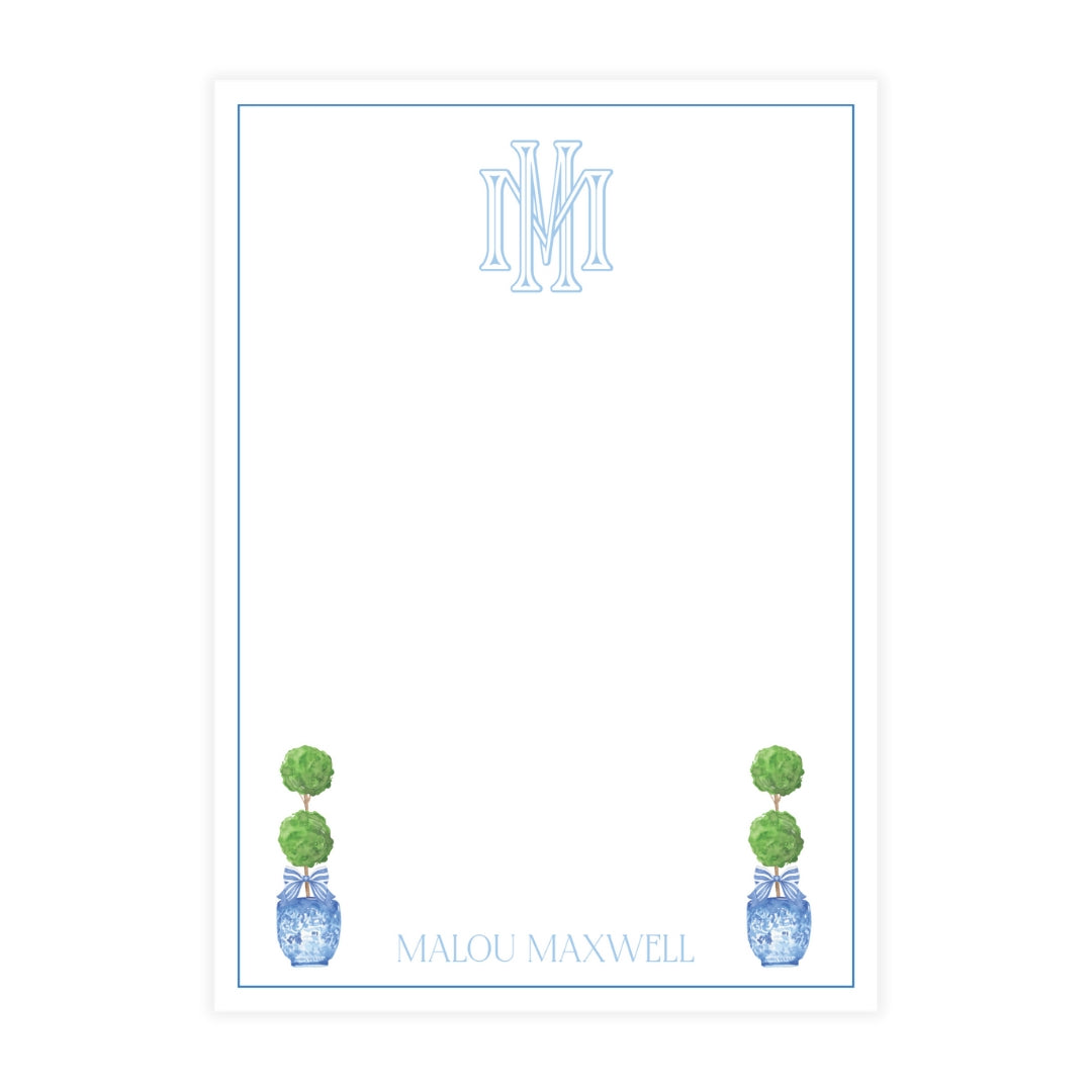 Blue Topiary Notepad