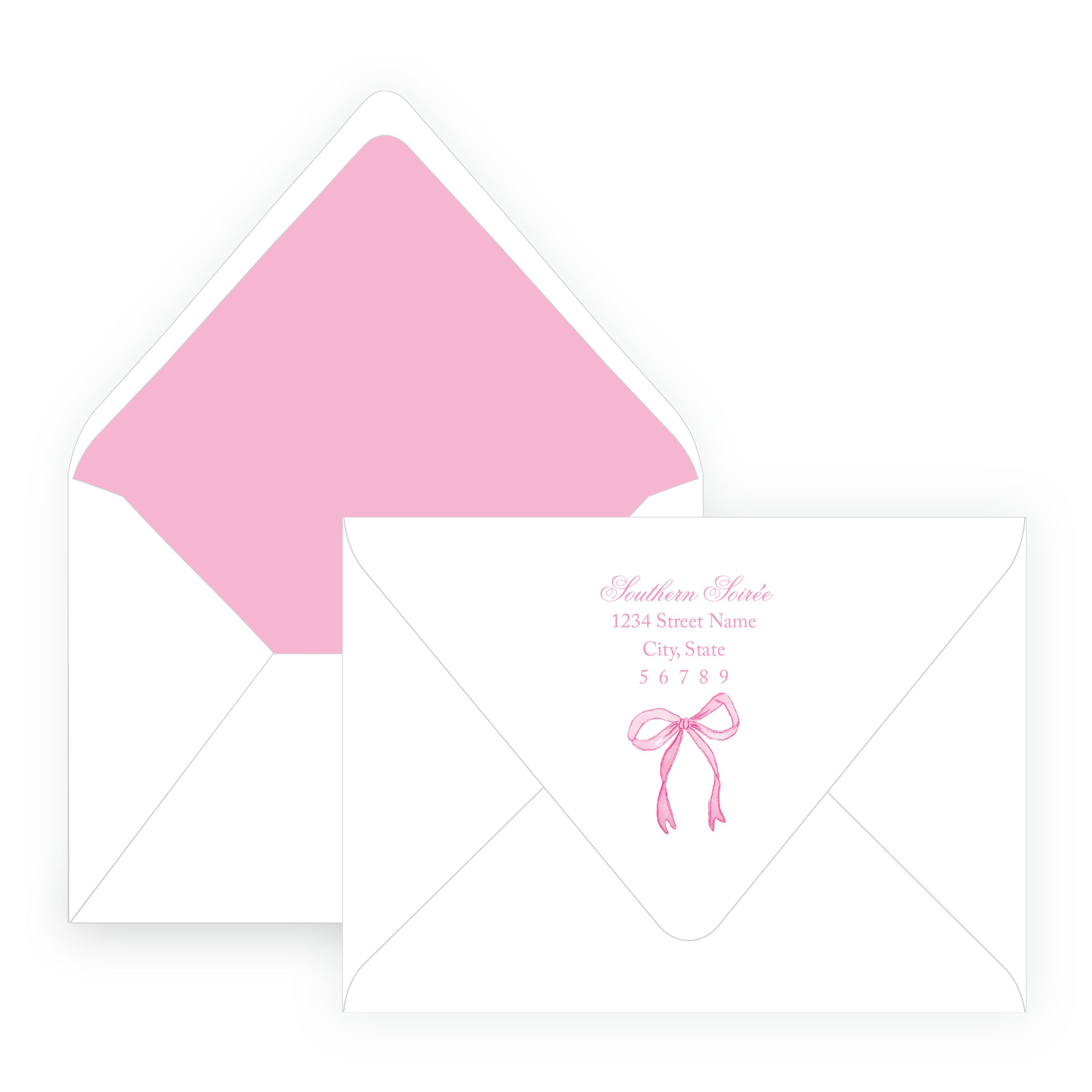 Tiny Petals Pink Bow Notecards