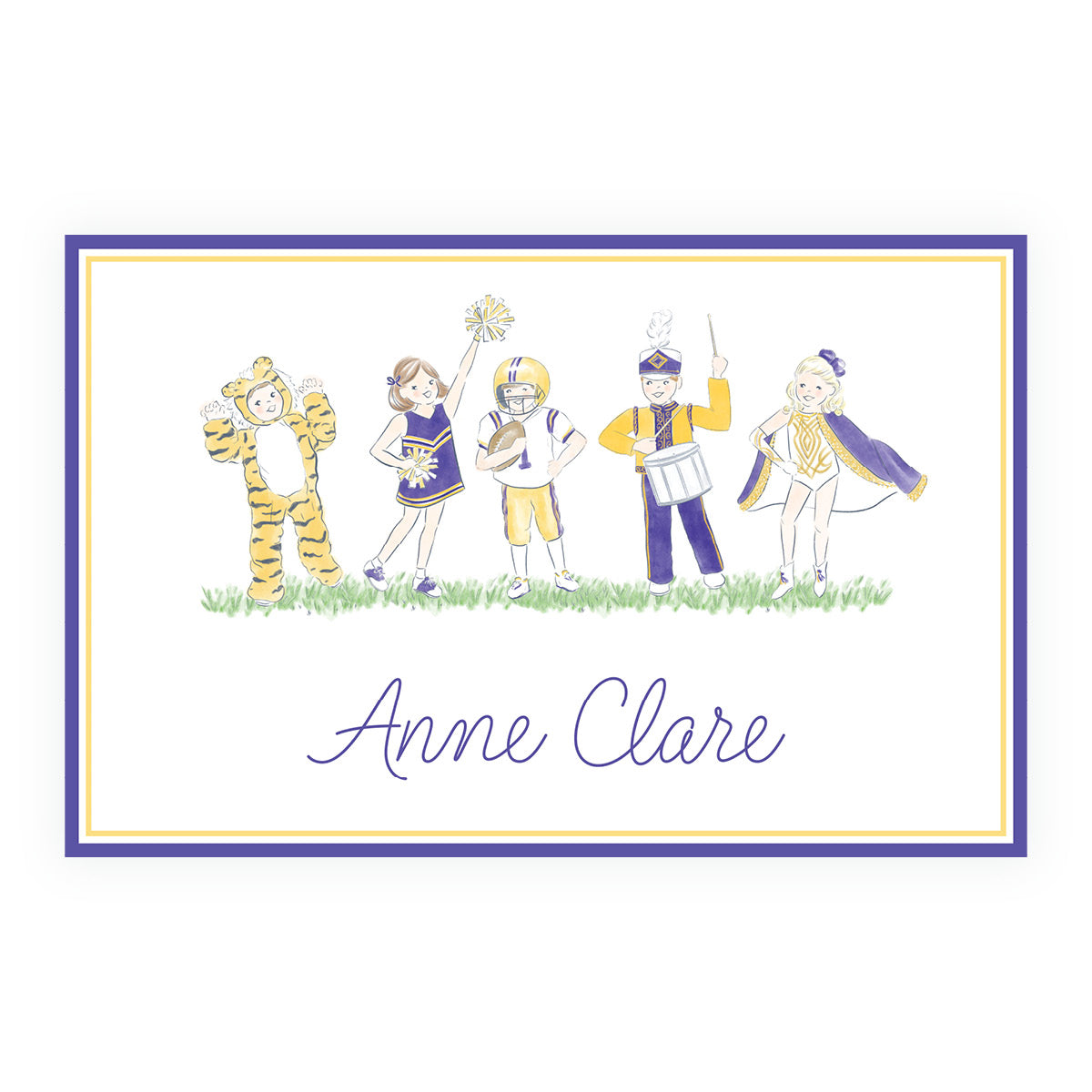Purple and Gold Script Laminated Placemat