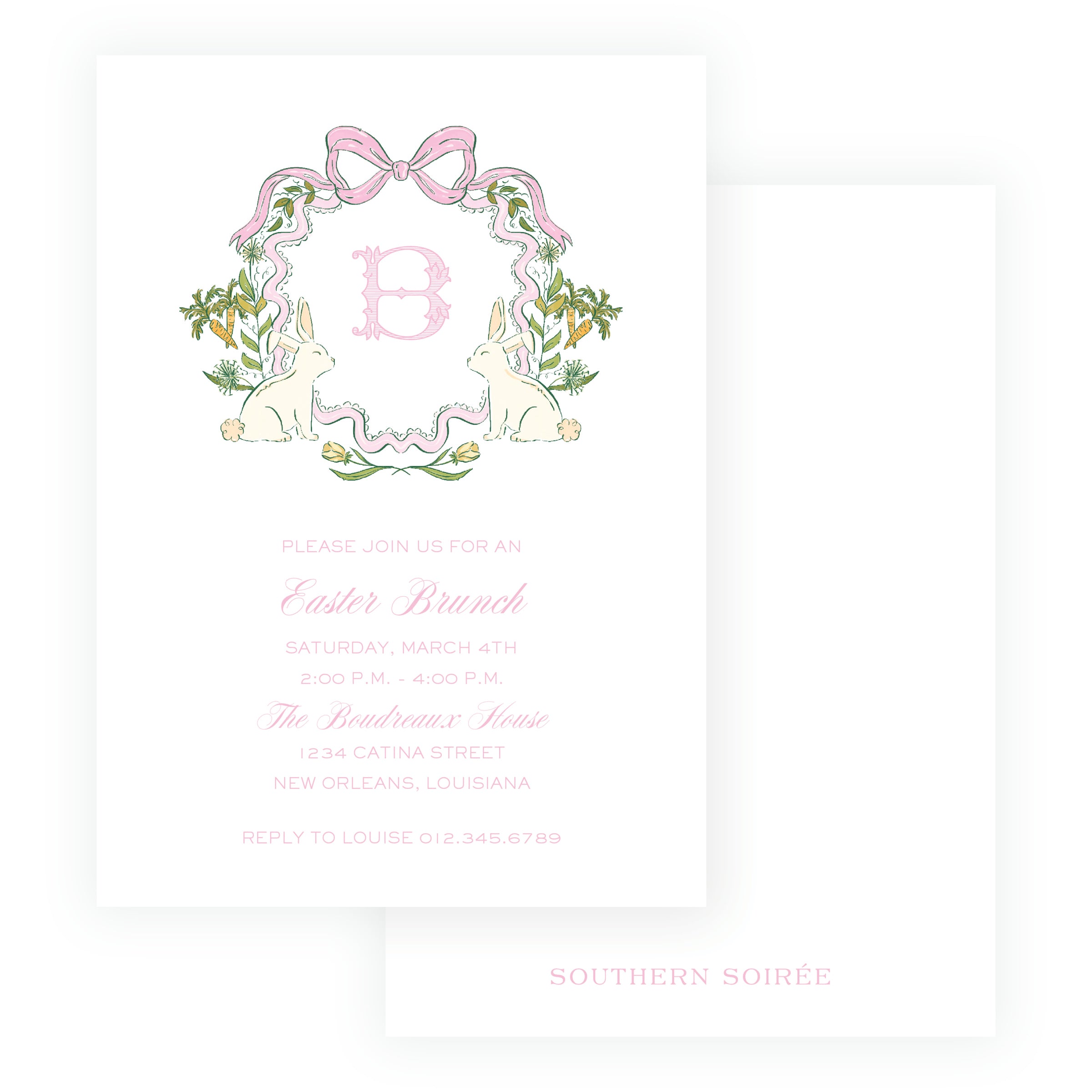 Some Bunny Pink Crest Invitation