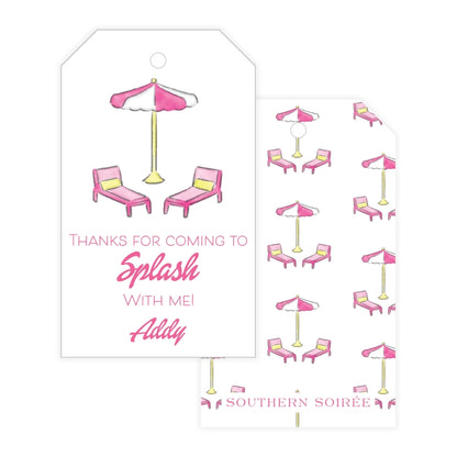 Dreamhouse Pool Party Favor Tag