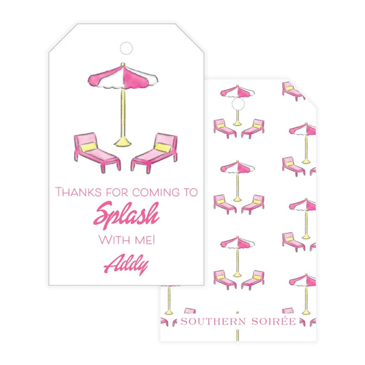 Dreamhouse Pool Party Favor Tag