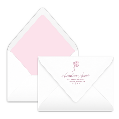 Baby Crest Pink Invitation
