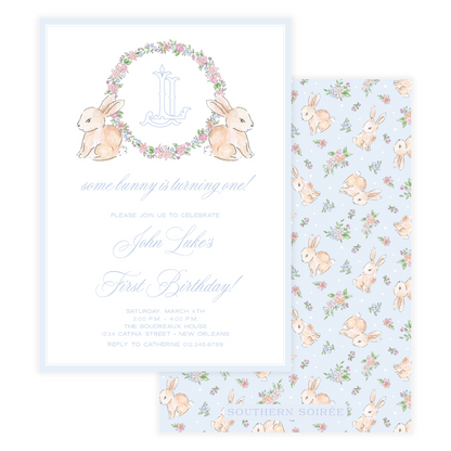 Spring has Sprung Blue Invitation