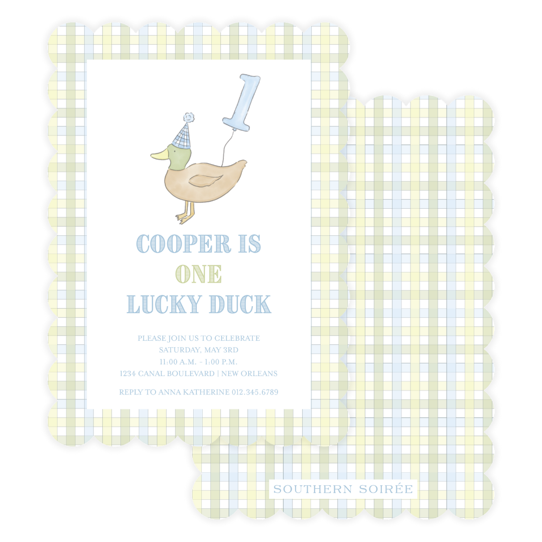 Lucky Duck Scallop Invitation