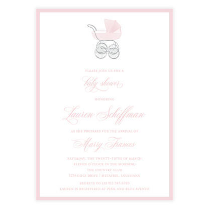 Chic Pink Carriage Invitation