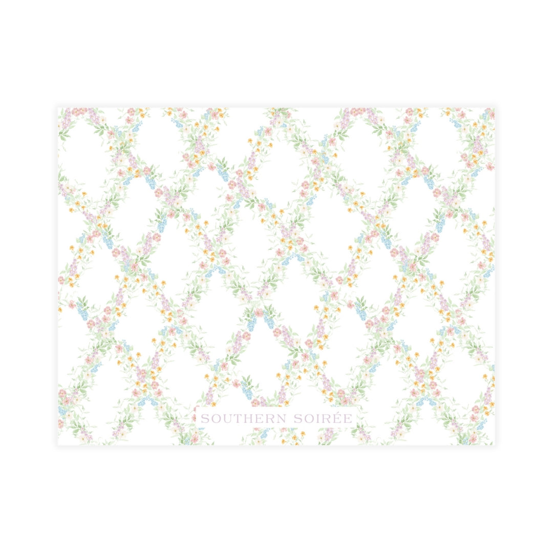 Butterfly Kisses Floral Crest Notecard