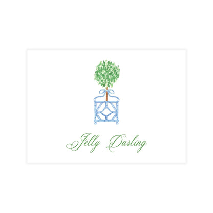 Blue & Green Boxwood Topiary Enclosure Card