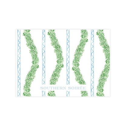 Blue & Green Boxwood Topiary Enclosure Card