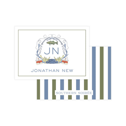 Gone Fishing Crest Enclosure Card