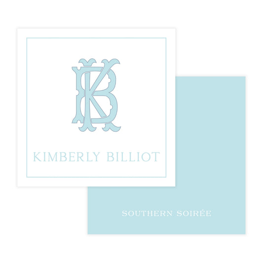 Chic Monogram Outlined Square Enclosure Card