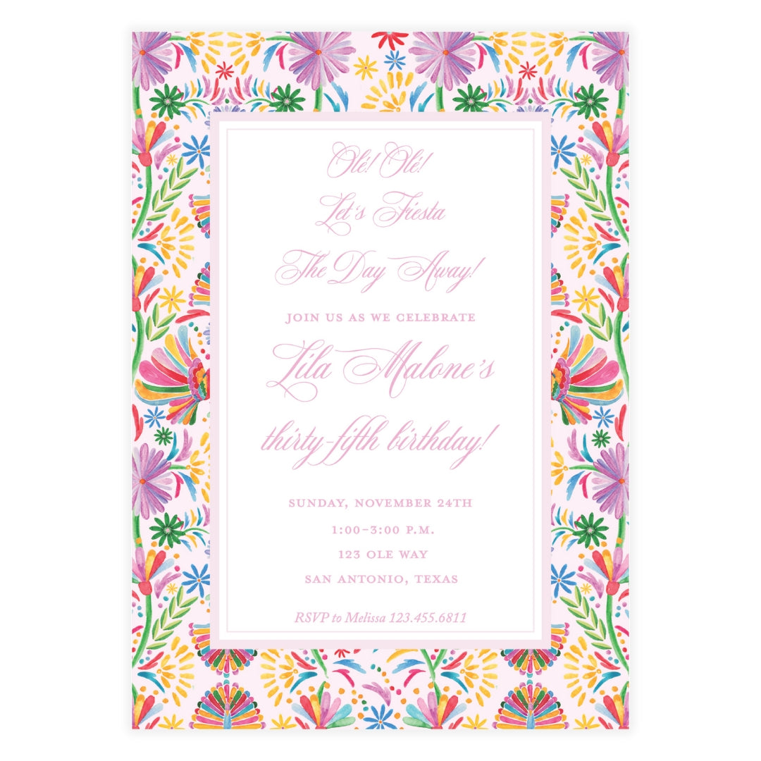 Olé Olé Fiesta Pink Invitation