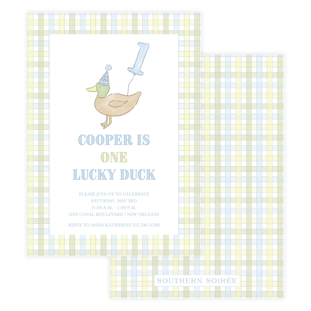Lucky Duck Invitation