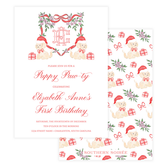 Christmas Puppy Party Invitation