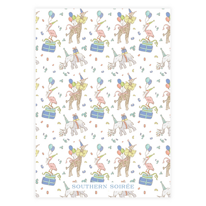 Blue Party Animals Invitation