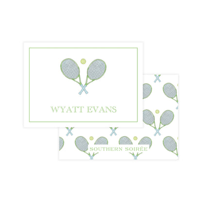 Watercolor Blue & Green Tennis Enclosure Card