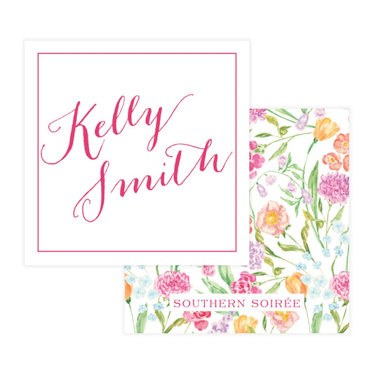 Simple Script Floral Enclosure Card