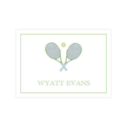 Watercolor Blue & Green Tennis Enclosure Card
