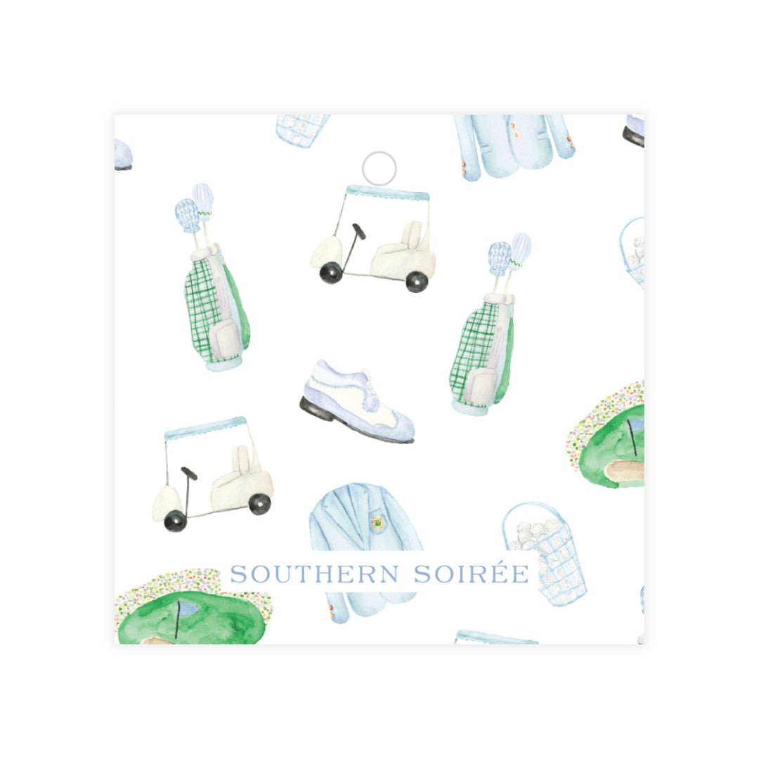 Masters Blue & Green Square Favor Tag