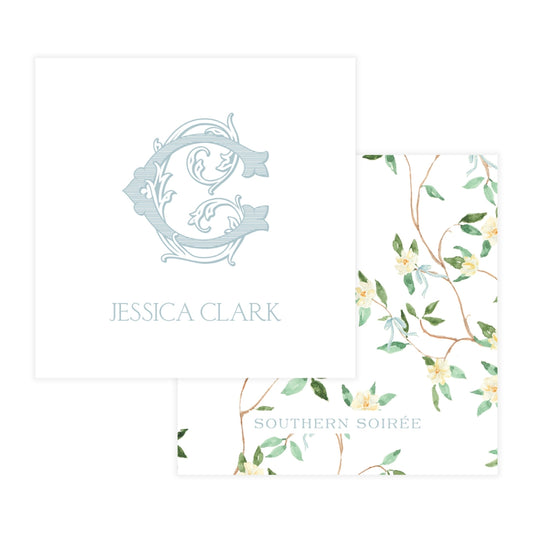 Vintage Vine Monogram with Vines Enclosure Card Square