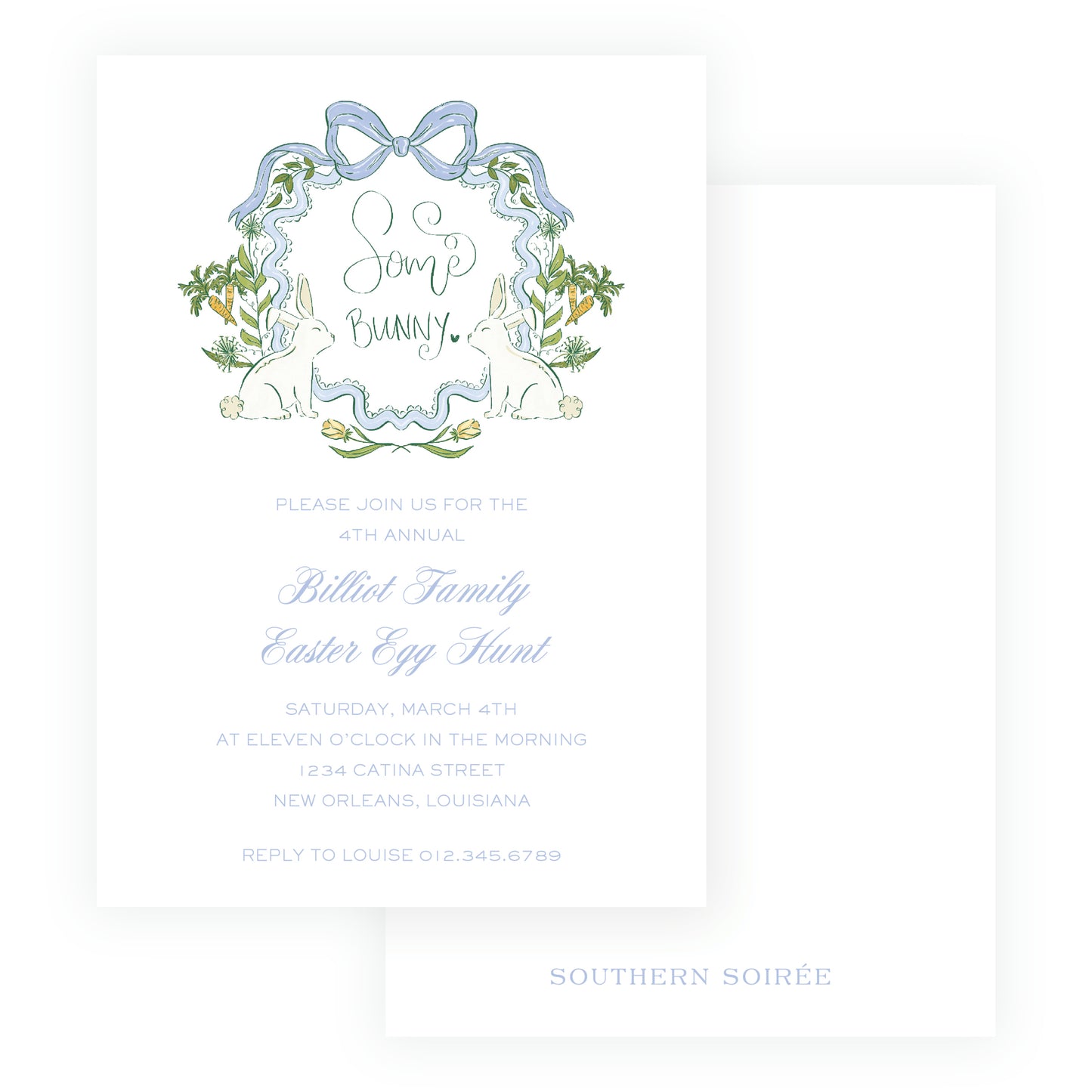 Some Bunny Blue Crest Invitation