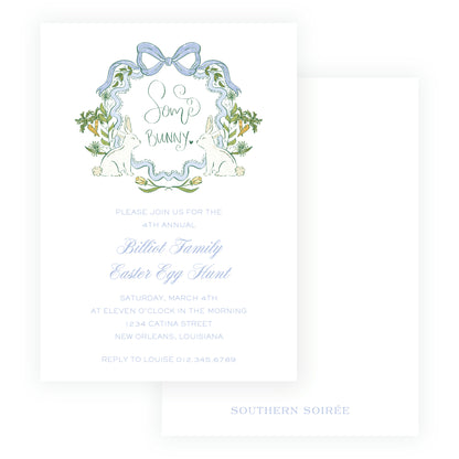 Some Bunny Blue Crest Invitation
