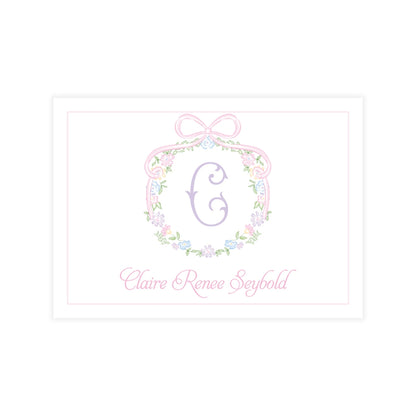 Ditsy Pastel Floral Wreath Enclosure Card