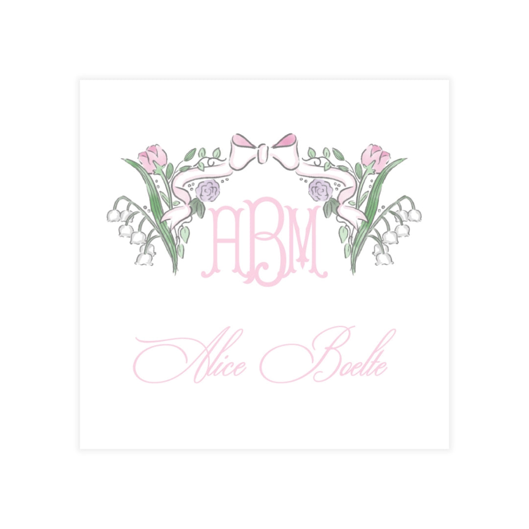 Pink Floral Bow Enclosure Card