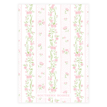 Pink Floral Vine Border Invitation