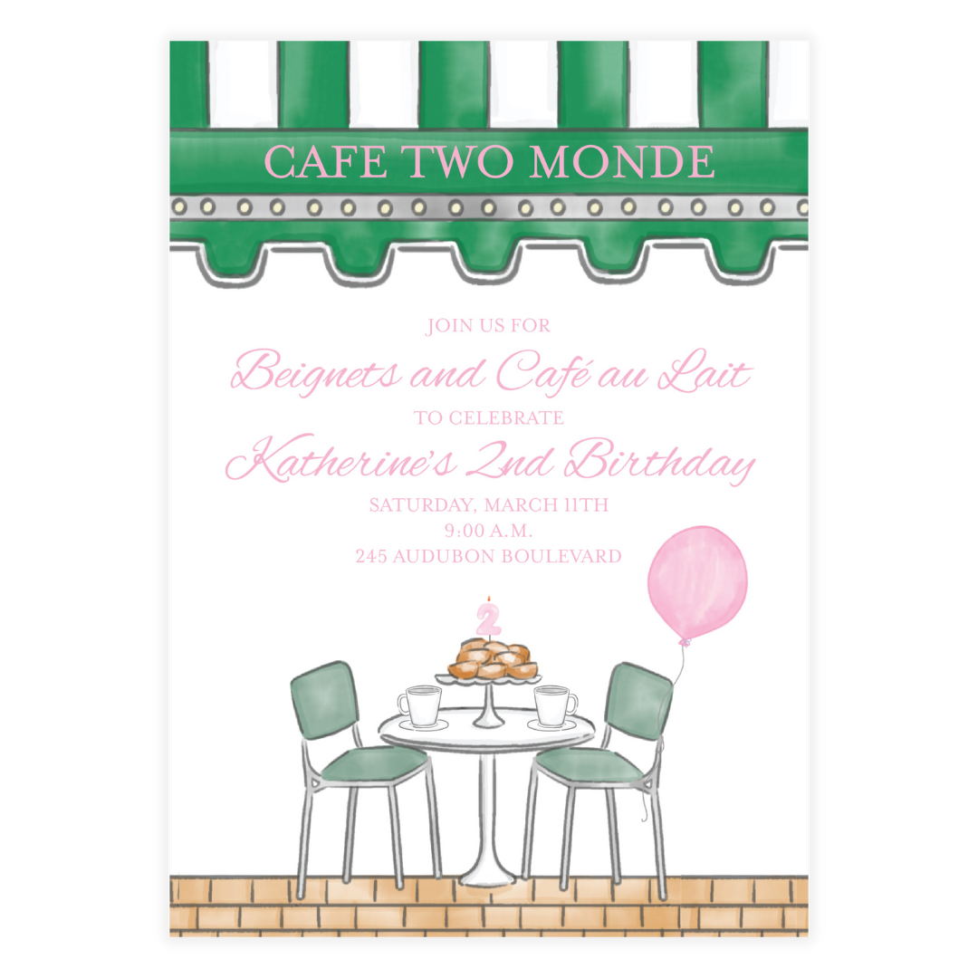 Cafe Two Monde Pink Invitation