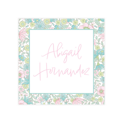 Ditsy Pink & Green Floral Enclosure Card