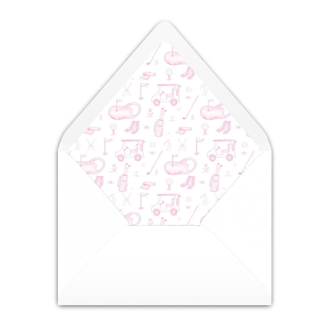 Golf Toile Pink Invitation