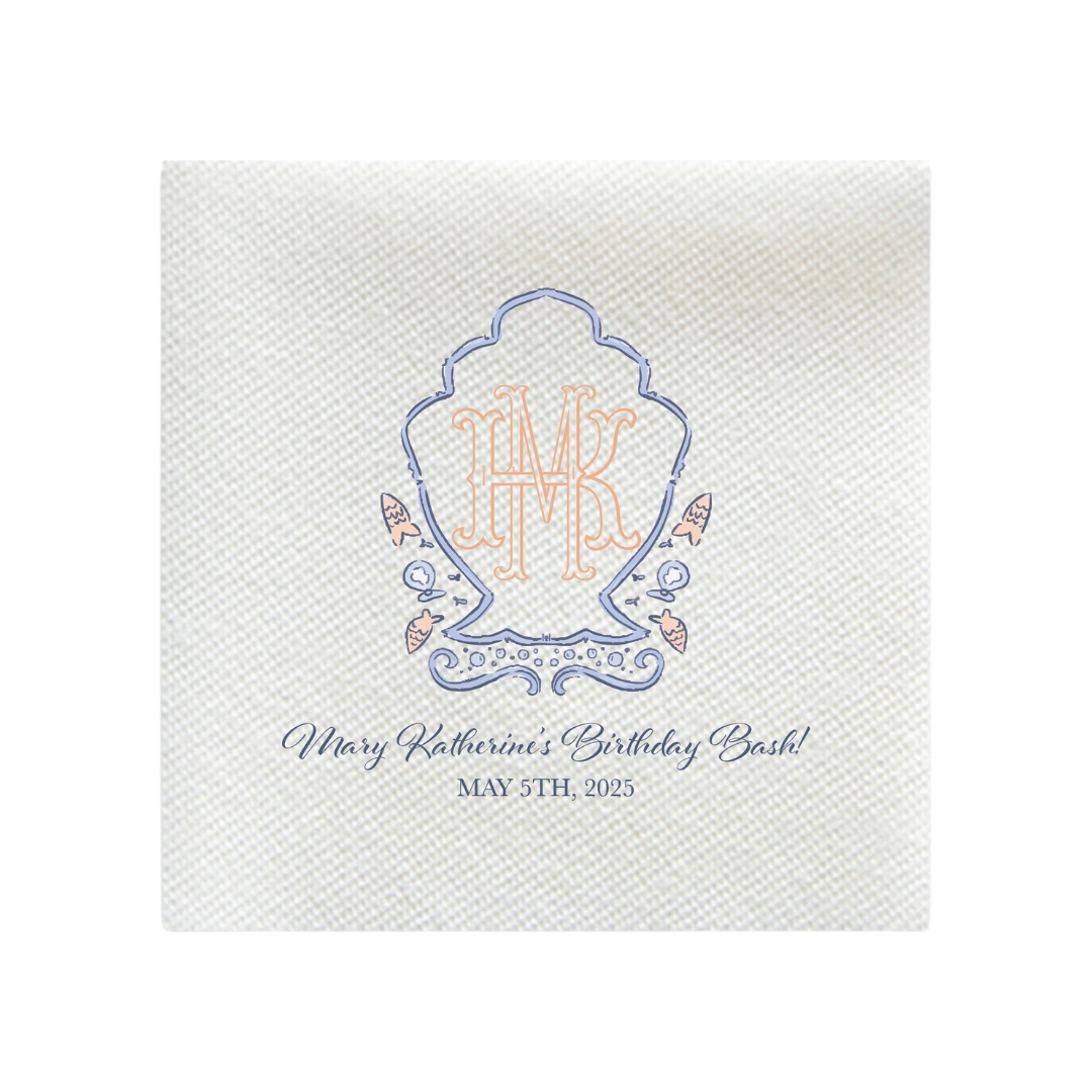 Seashell design napkin 
