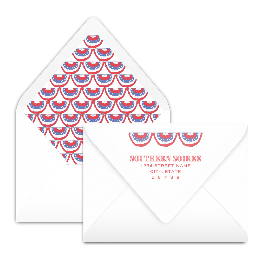 Patriotic Red, White and Blue Birthday Invitation