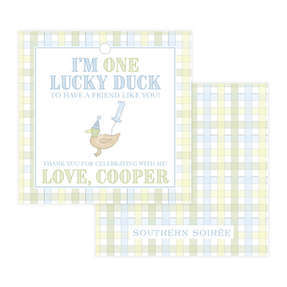 Lucky Duck Square Favor Tag