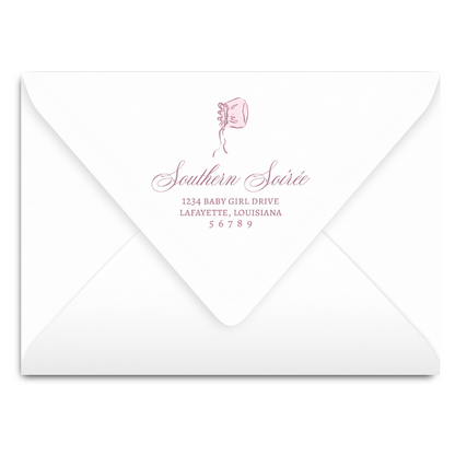 Baby Crest Pink Invitation