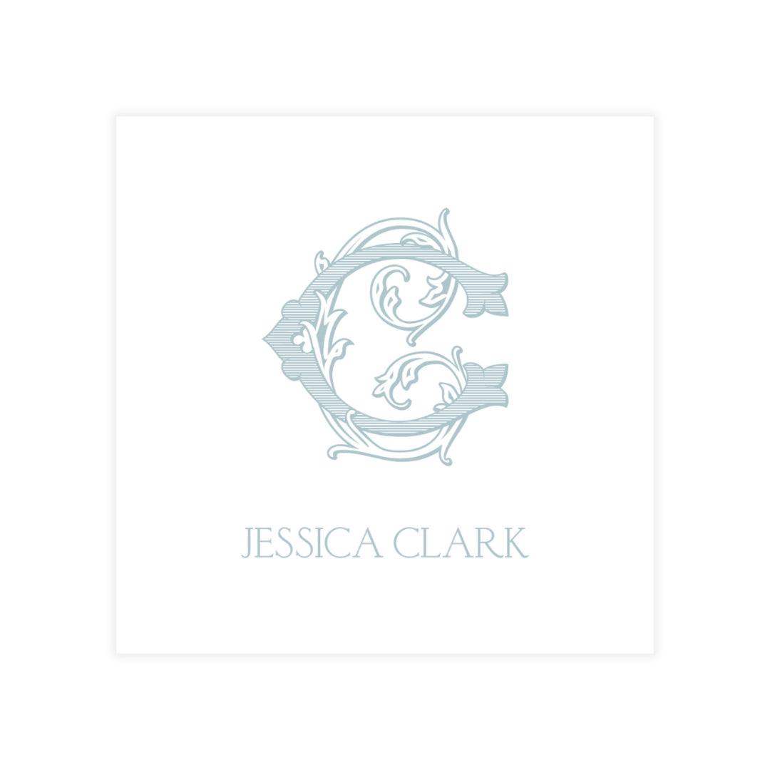 Vintage Vine Monogram with Vines Enclosure Card Square