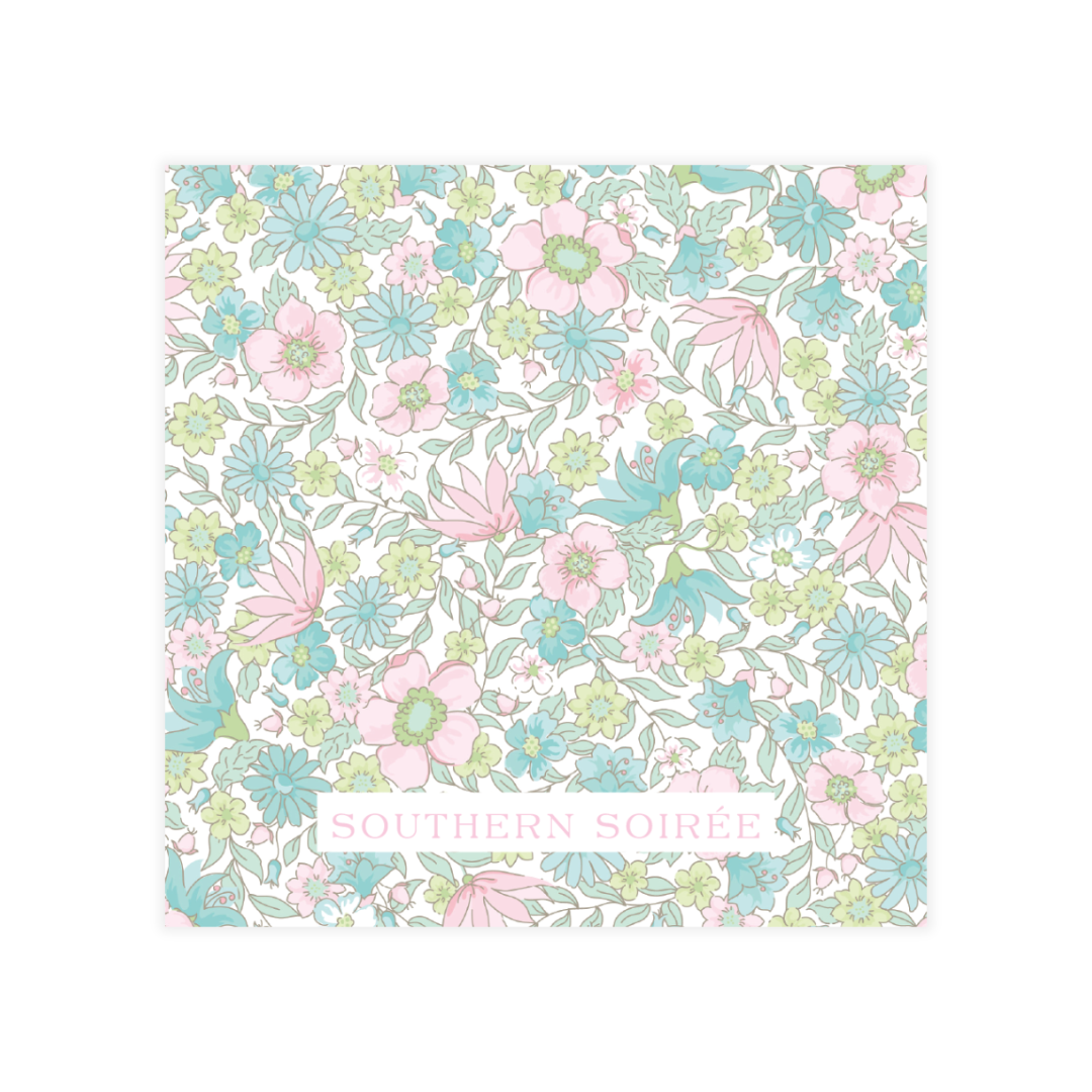 Ditsy Pink & Green Floral Enclosure Card