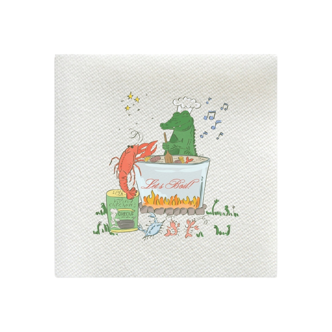 Alligator chef crawfish boil cocktail napkins