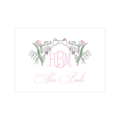 Pink Floral Bow Enclosure Card