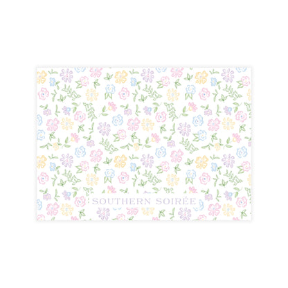 Ditsy Pastel Floral Wreath Enclosure Card