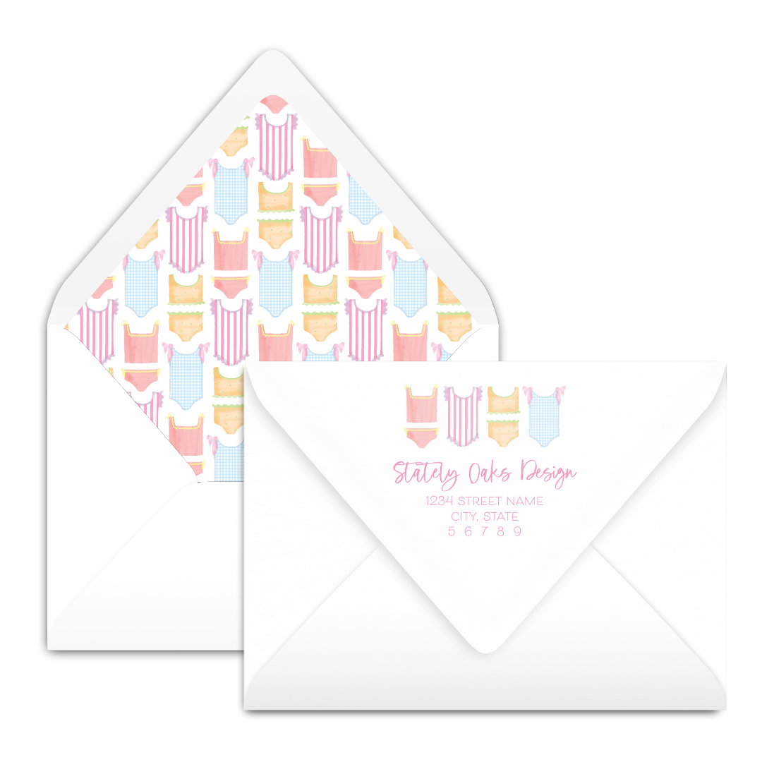 Girls’ Swimsuit Pool Party Birthday Invitation
