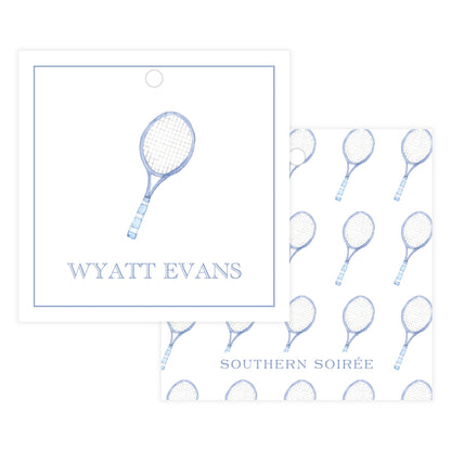 Tennis Racquet Square Gift Tag