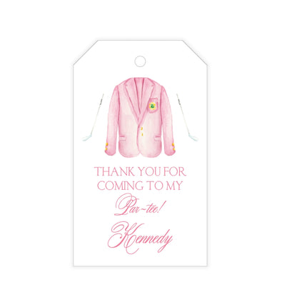 Masters Pink & Green Favor Tag