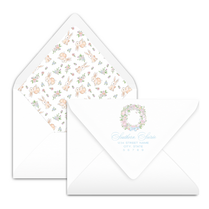 Spring has Sprung Bunny Wreath Invitation (Copy)